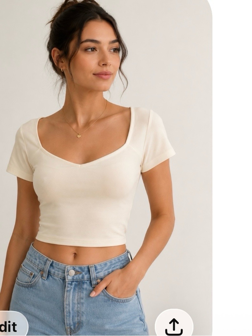 Ivory Off White Crop Top NWOT